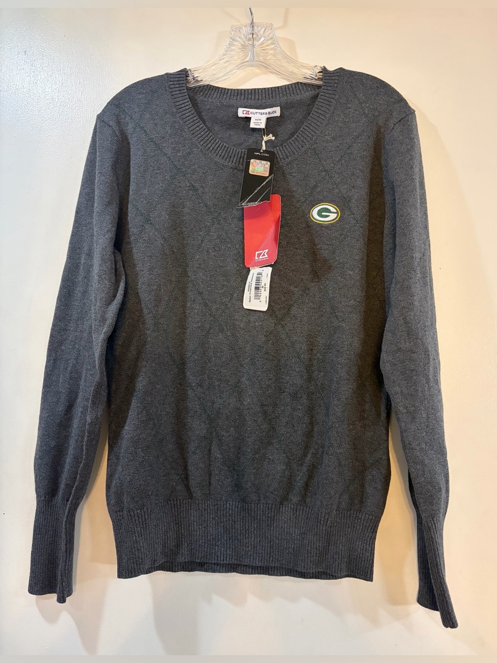 Cutter & Buck Green Bay Packers Raker Crewneck Sweater Womens Sz Medium NWT